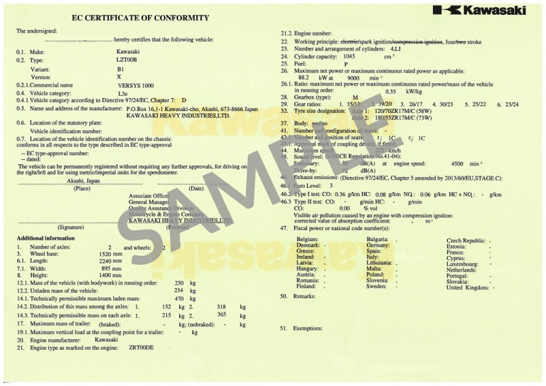 EL CERTIFICADO DE CONFORMIDAD EUROPEO O COC